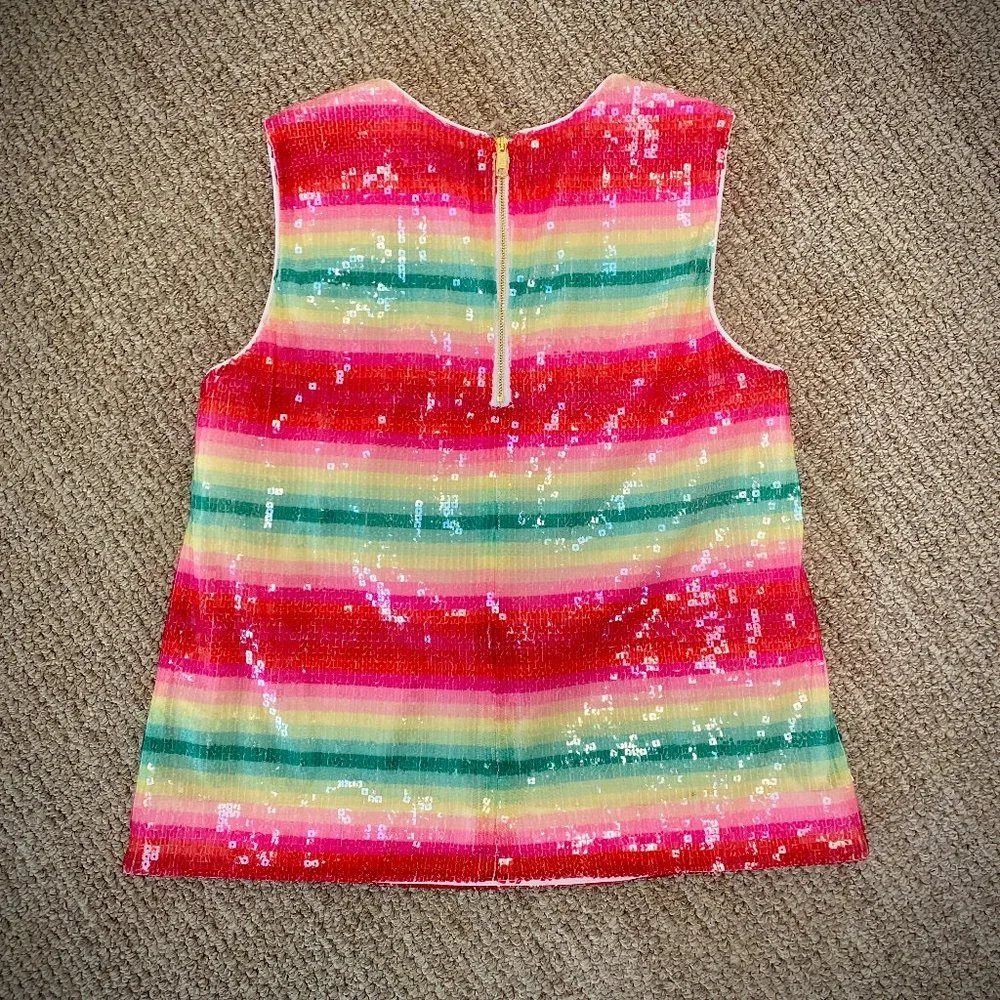 J. Crew NWT Watermelon Stripe Sequin Tank Top